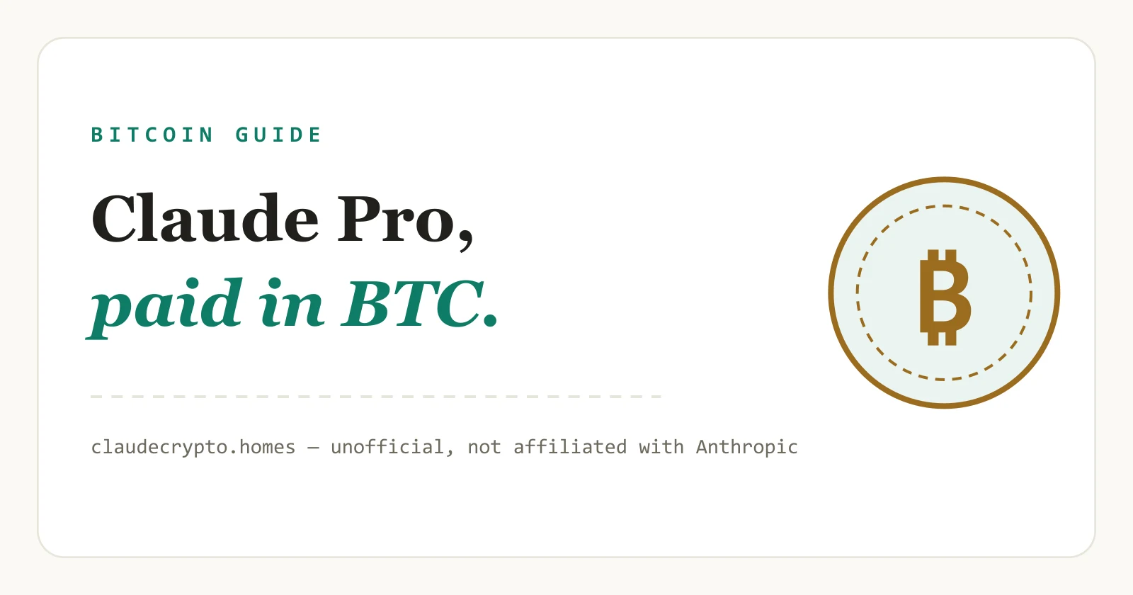 Bitcoin coin symbol next to a Claude Pro gift subscription card
